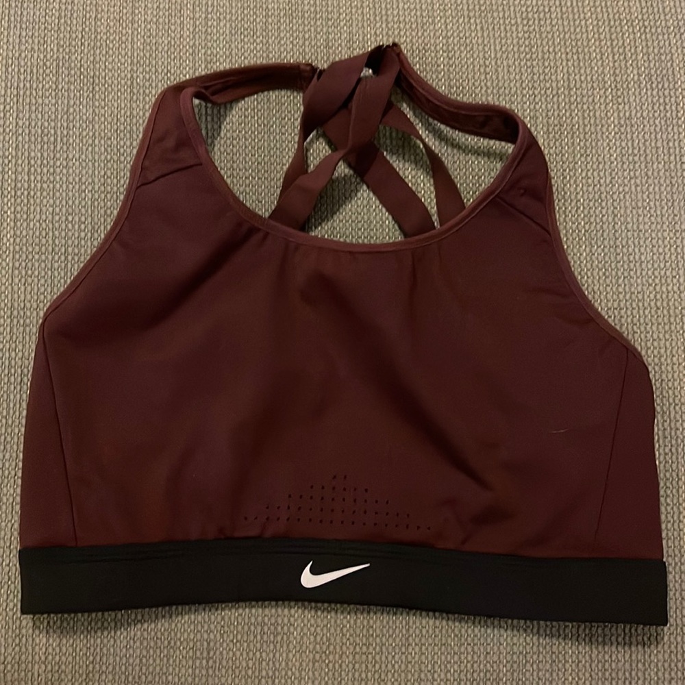 Nike Burgundy Dri-Fit Sports Bra Sz Large